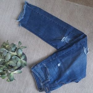 Just Black Distressed Raw Hem Jeans 26